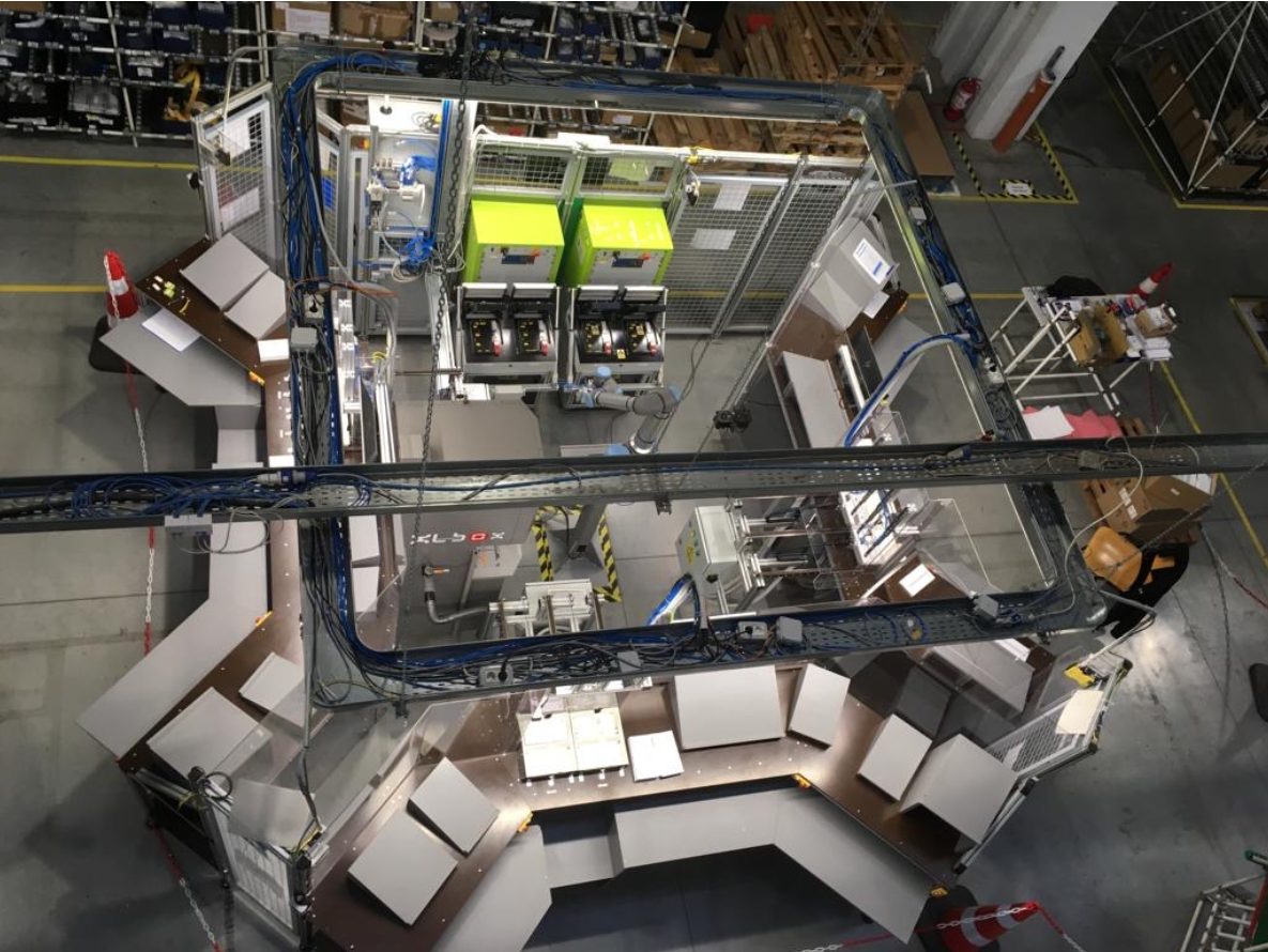 Automated production line with guarding installed